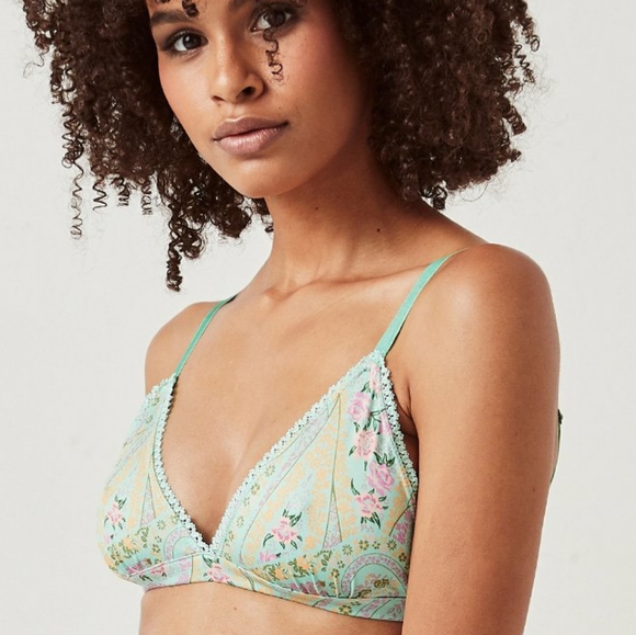 New spell designs city lights tri bralette sage XS